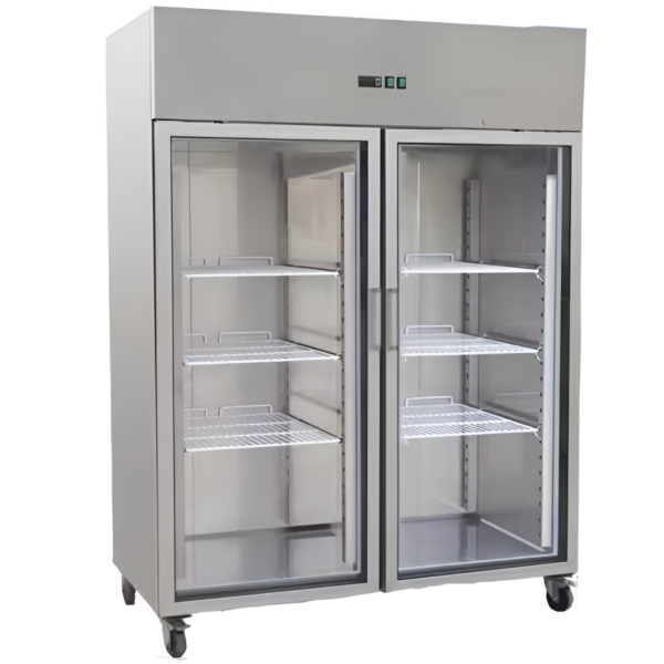 Double Glass door upright freezer Compressor Empraco Europe Made