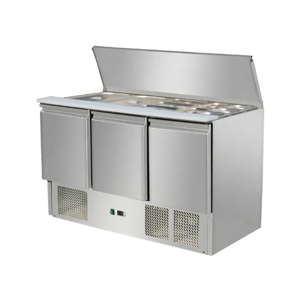 Saladette-three-doors-chiller-Open-full-top-Compressor-Empraco-Europe-Made