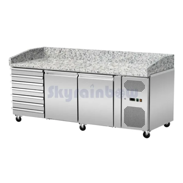 Two Doors and drawers pizza table chiller Compressor Empraco Europe Made